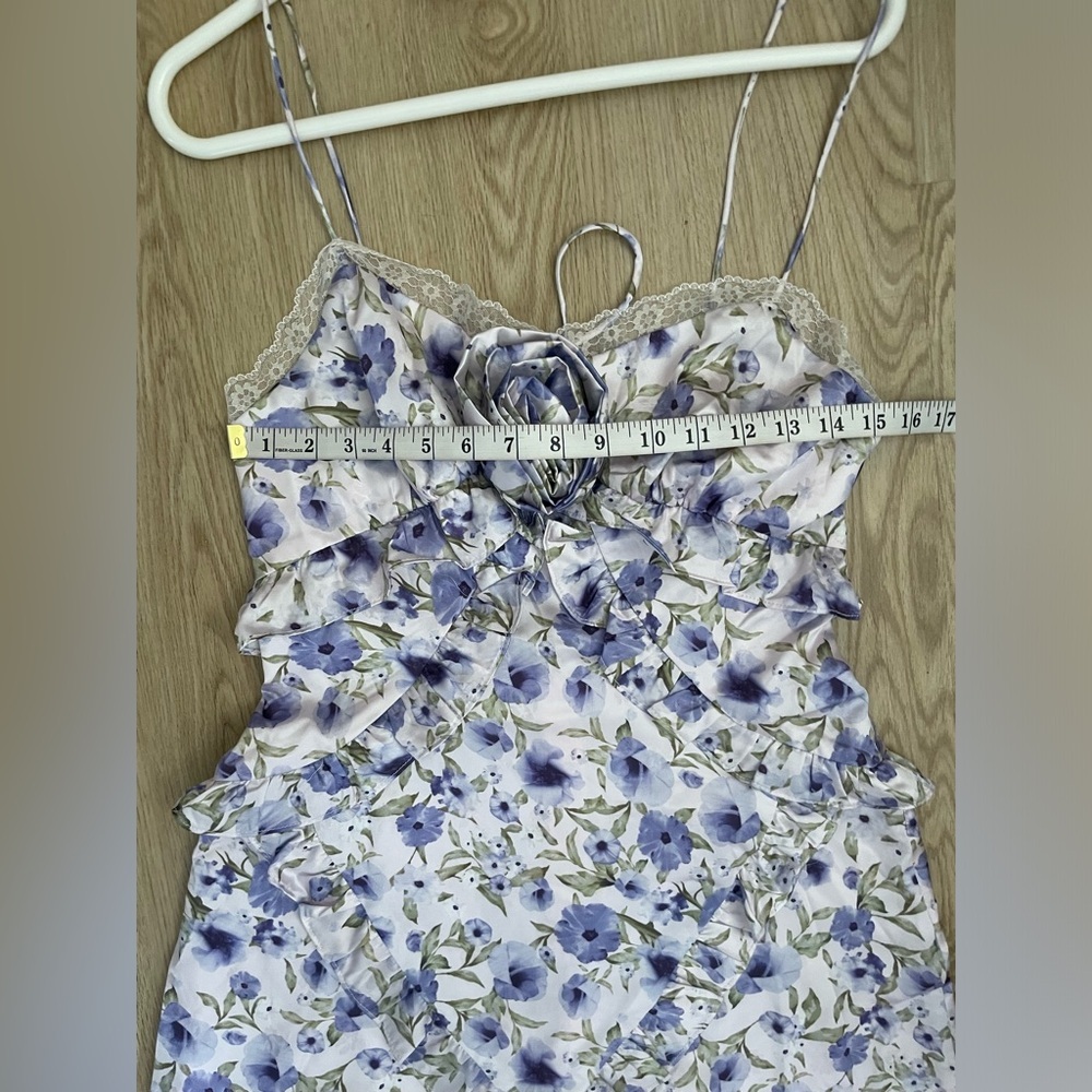 Floral Satin 3D Rosette Maxi Dress M Storia - Picture 10 of 17